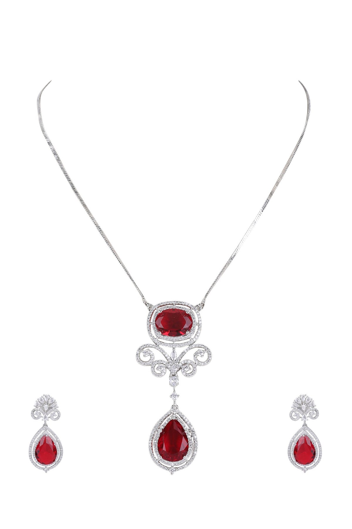Zircon Embellished Jewellery Set 