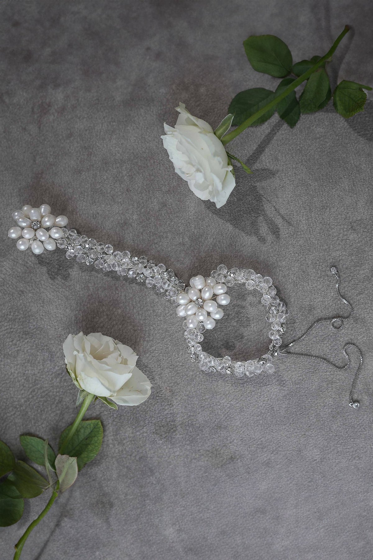 Gretel Rhinestone Floral Embellished Bracelet 