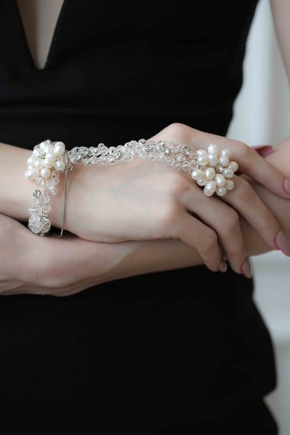 Gretel Rhinestone Floral Embellished Bracelet 