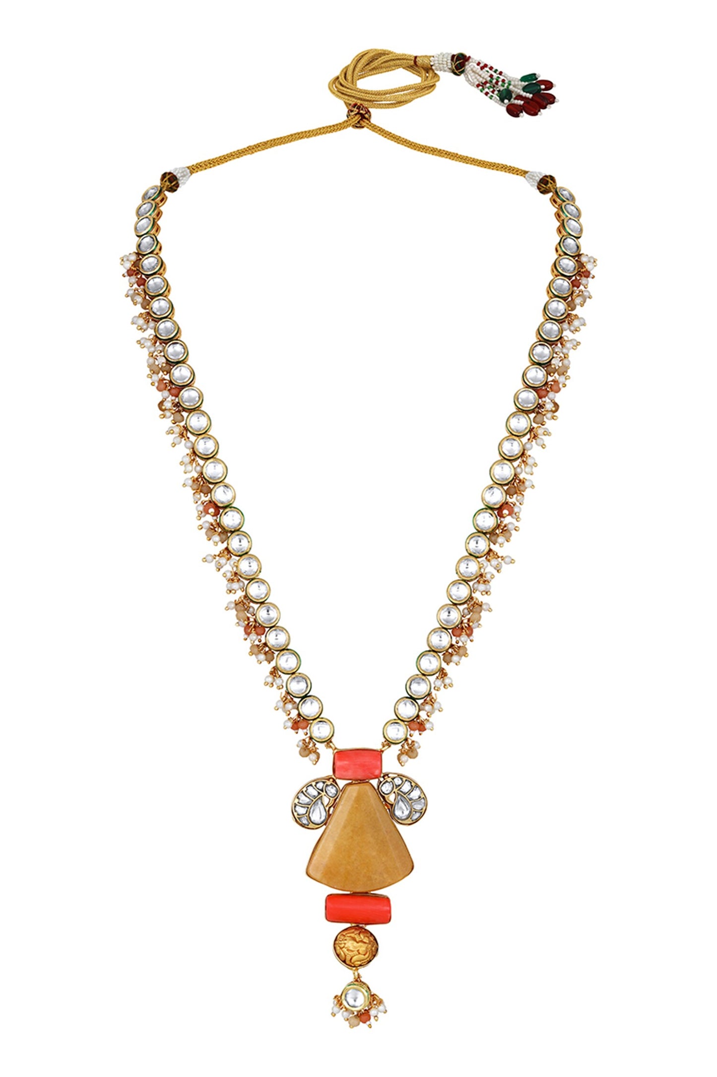 Geometric Kundan Embellished Necklace Set 