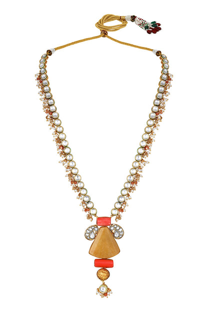 Geometric Kundan Embellished Necklace Set 