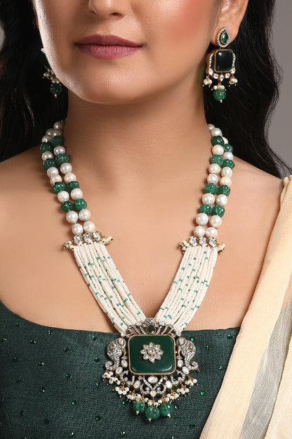 Floral Kundan Embellished Necklace Set 