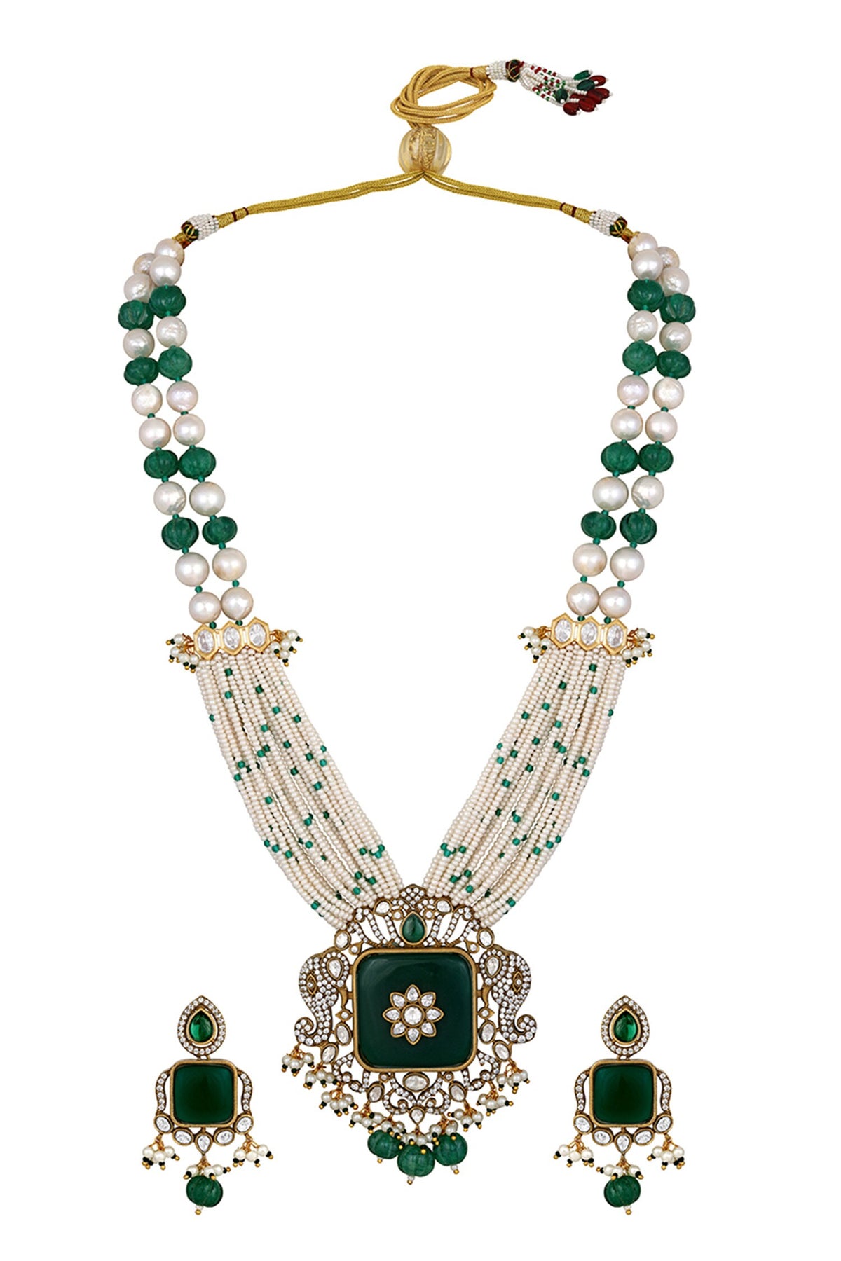 Floral Kundan Embellished Necklace Set 