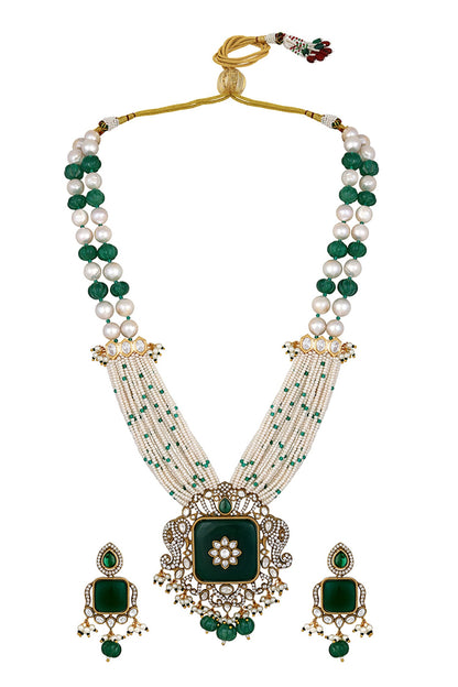 Floral Kundan Embellished Necklace Set 