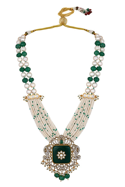 Floral Kundan Embellished Necklace Set 