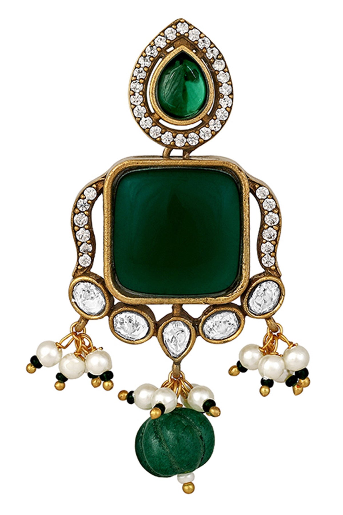 Floral Kundan Embellished Necklace Set 