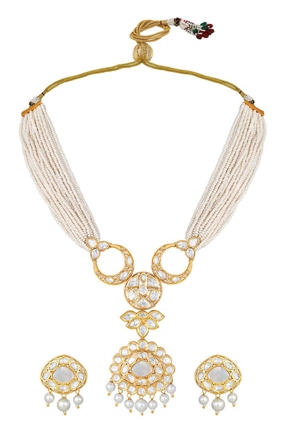Mother Of Pearl Embellished Necklace Set 