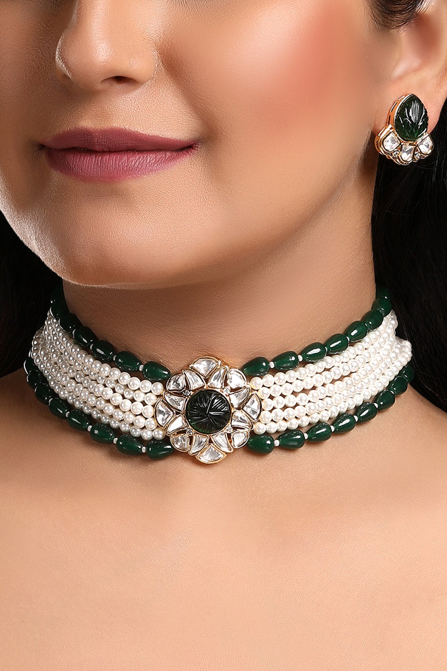 Floral Embellished Choker Set 