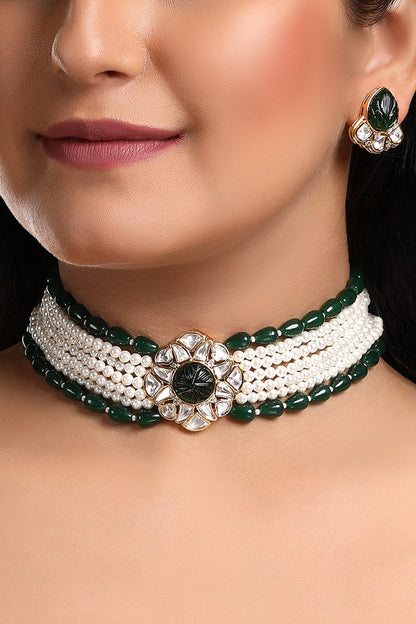 Floral Embellished Choker Set 
