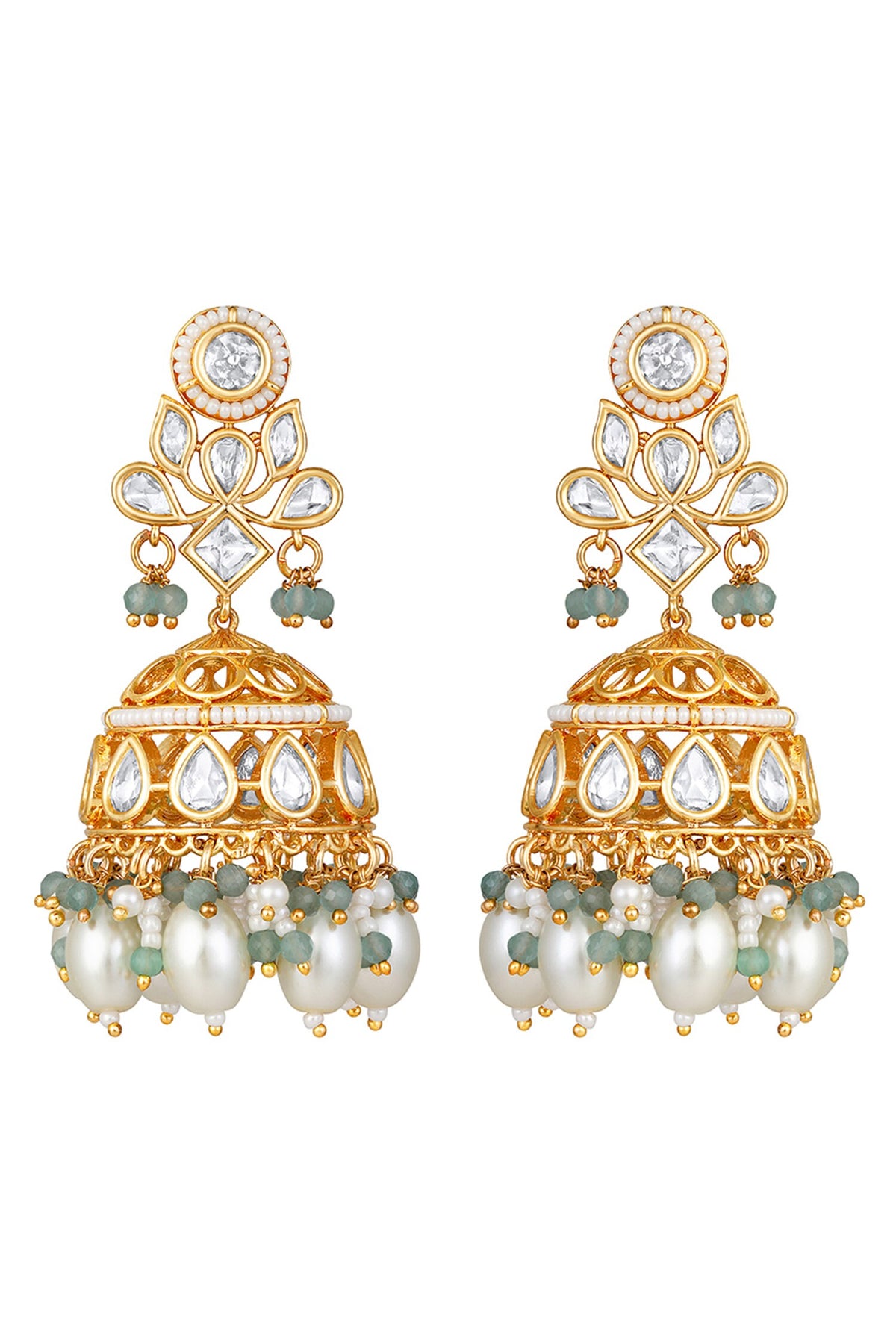 Kundan Embellished Jhumkas 