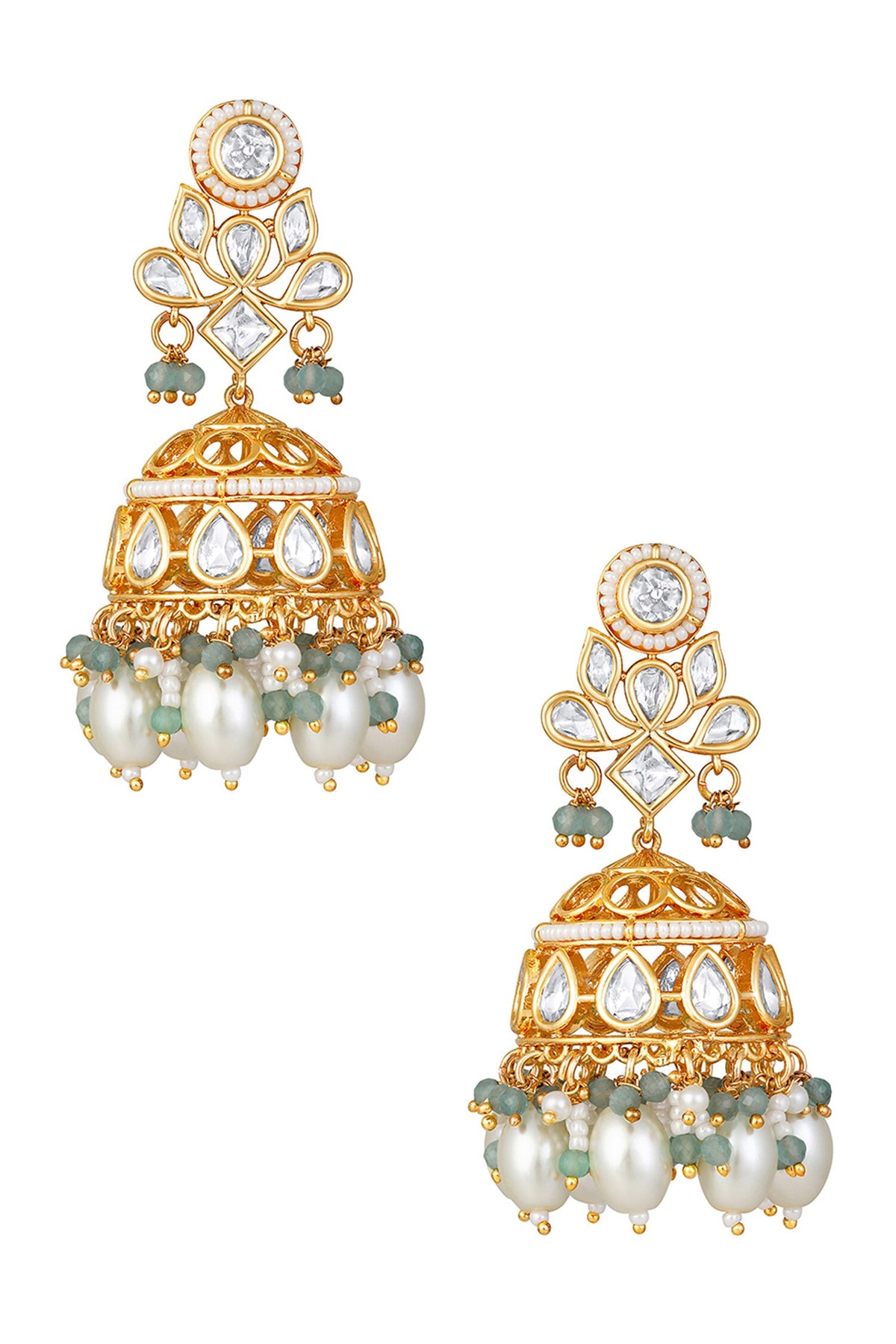 Kundan Embellished Jhumkas 
