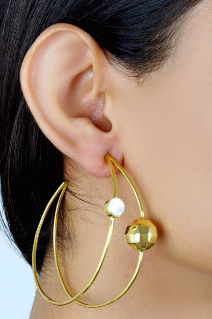 Pearl Embellished Hoops 
