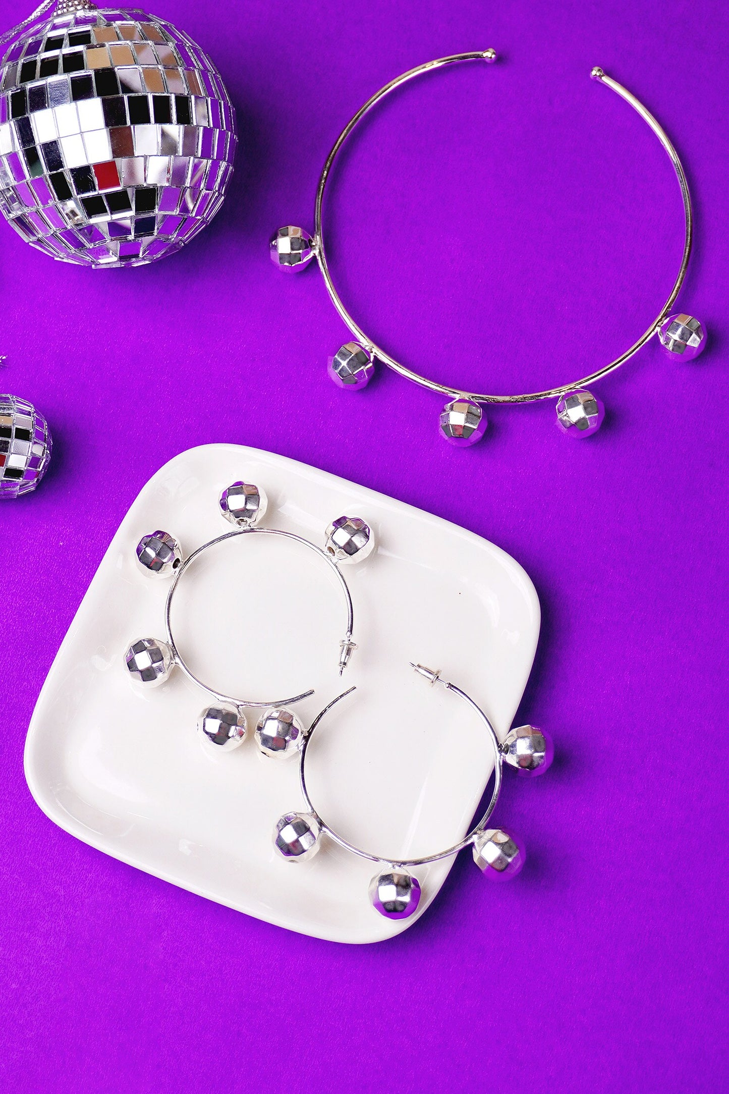 Disco Ball Textured Pattern Hoops 