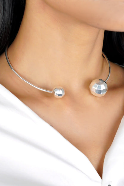 Disco Ball Textured Pattern Choker 