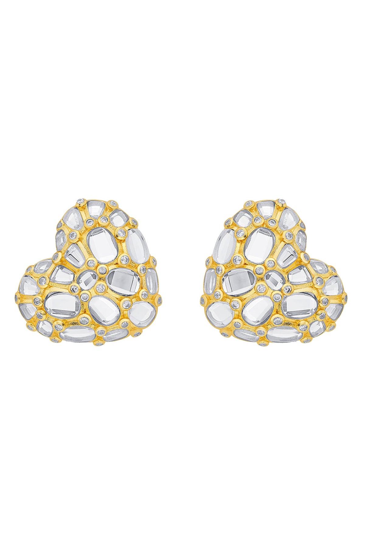 Desire Mirror Heart Studs 