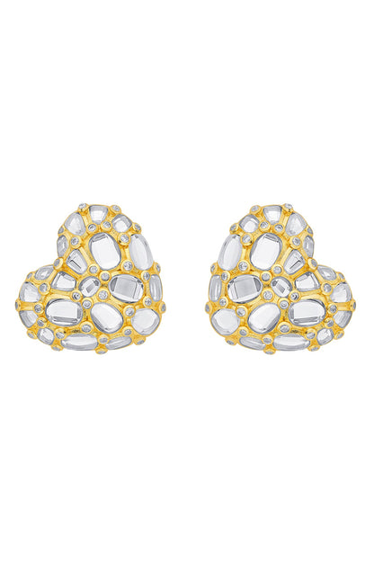Desire Mirror Heart Studs 
