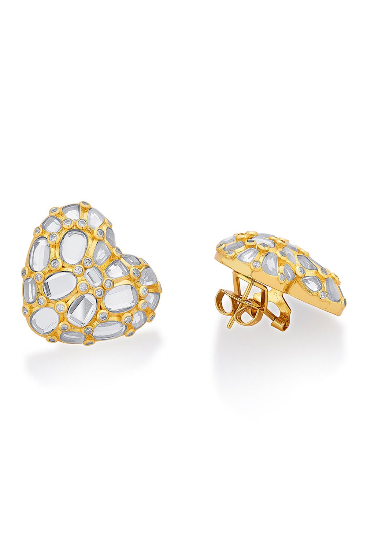 Desire Mirror Heart Studs 