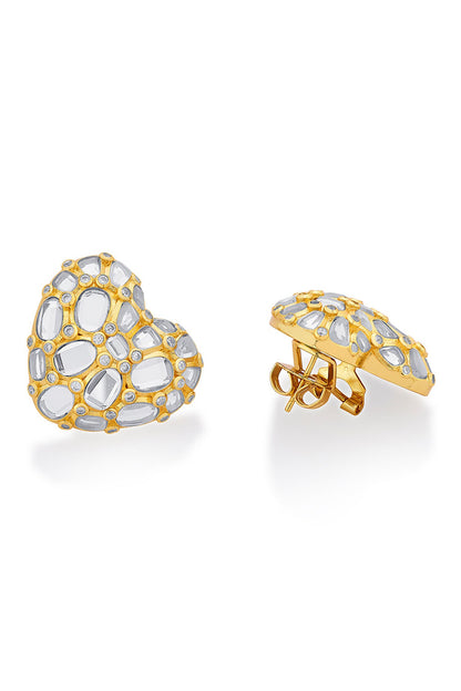Desire Mirror Heart Studs 