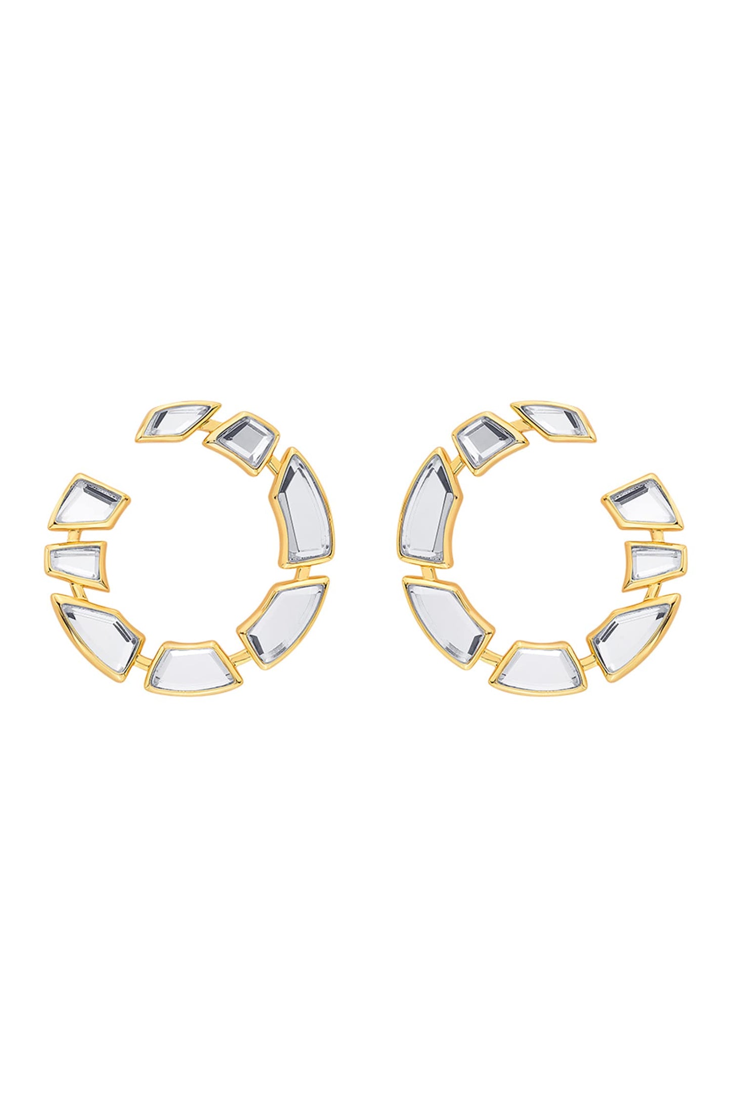 Nuit Mirror Studded Hoops 