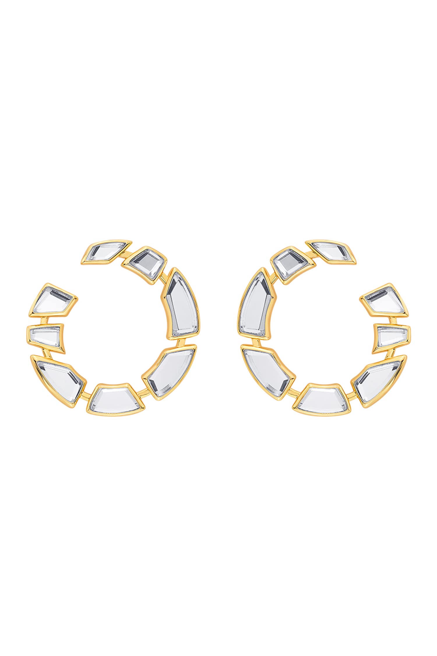 Nuit Mirror Studded Hoops 