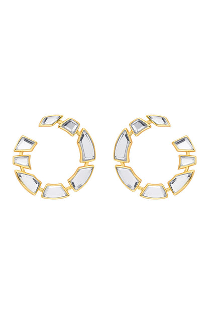 Nuit Mirror Studded Hoops 