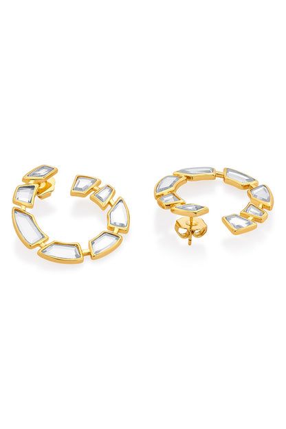 Nuit Mirror Studded Hoops 