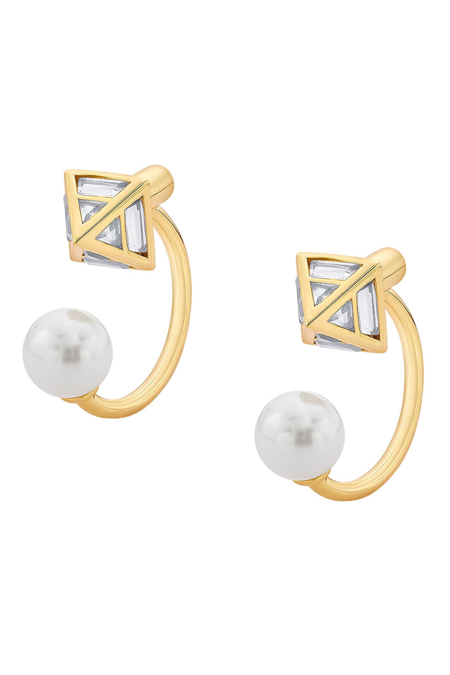 Flash Jacket Mirror Studded Earrings 