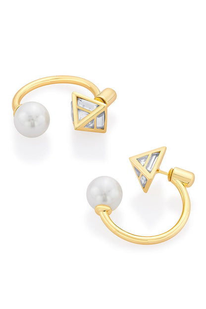 Flash Jacket Mirror Studded Earrings 