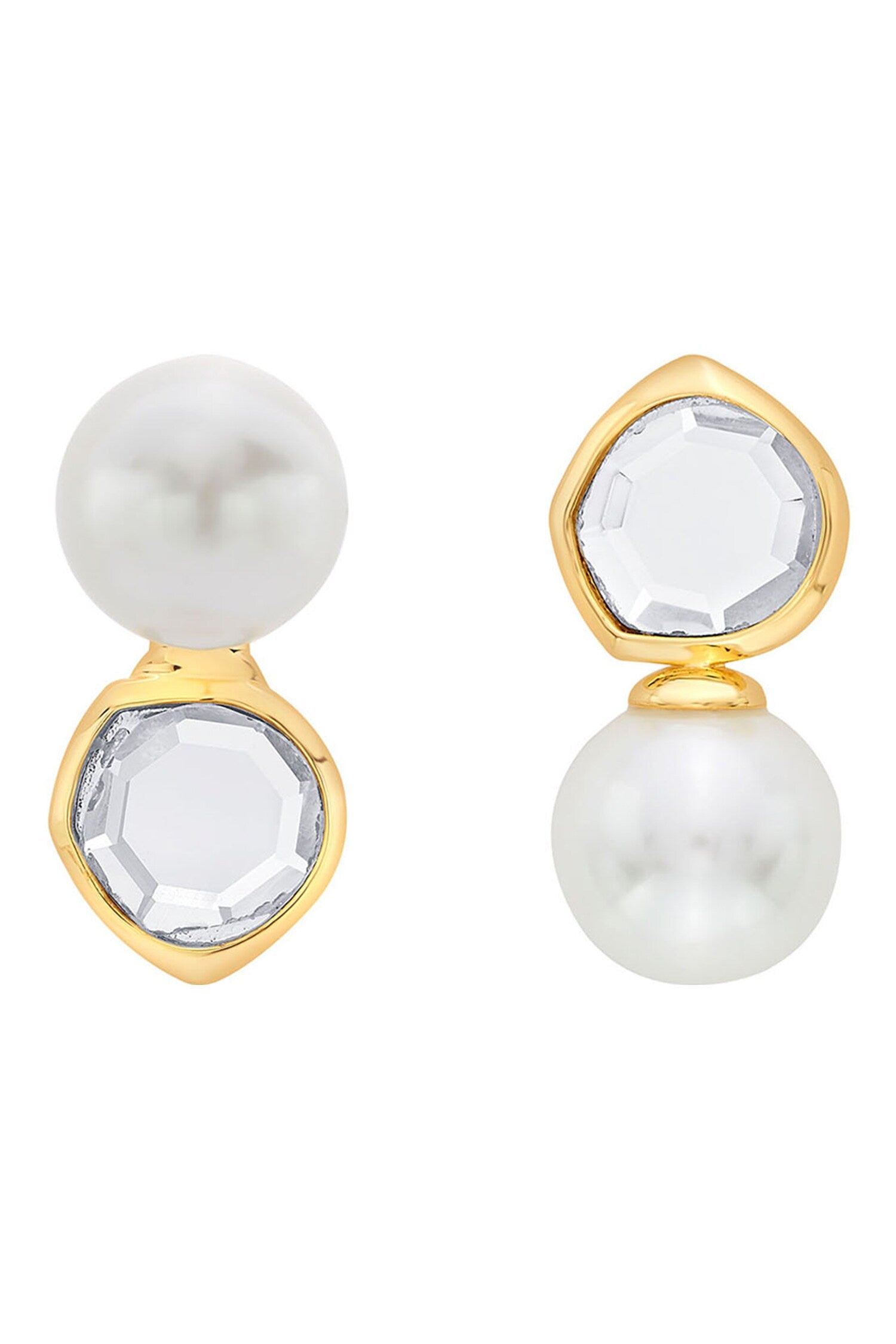 Flash Jacket Mirror Embellished Earrings 