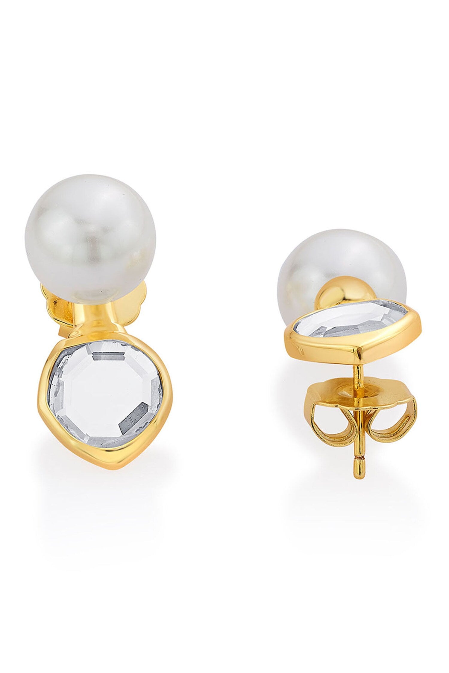 Flash Jacket Mirror Embellished Earrings 