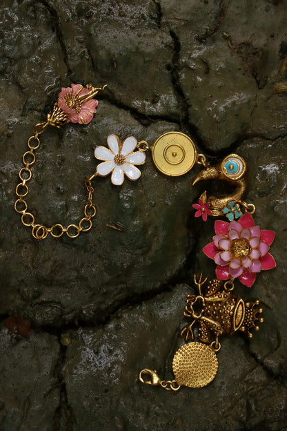 Floral Carved Gold Bracelet 