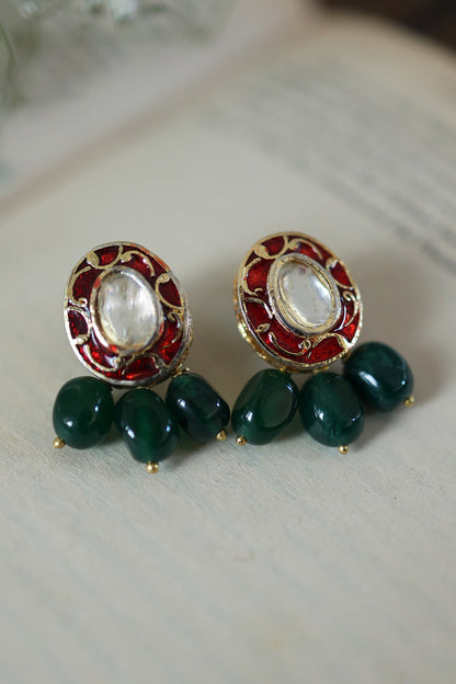 Kundan & Onyx Stone Earrings 
