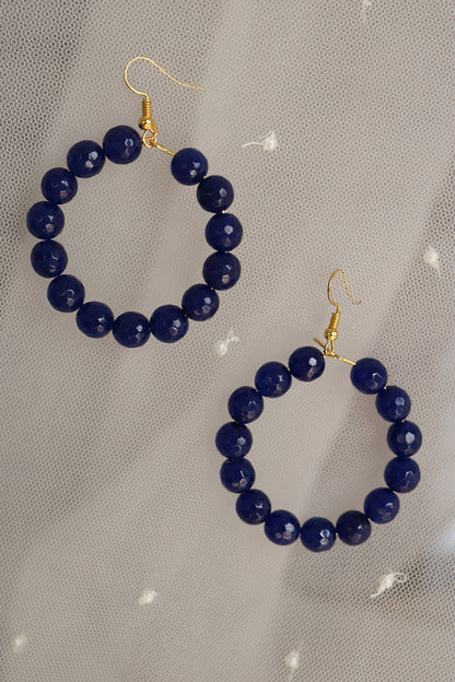 Onyx Stone Hoop Earrings 