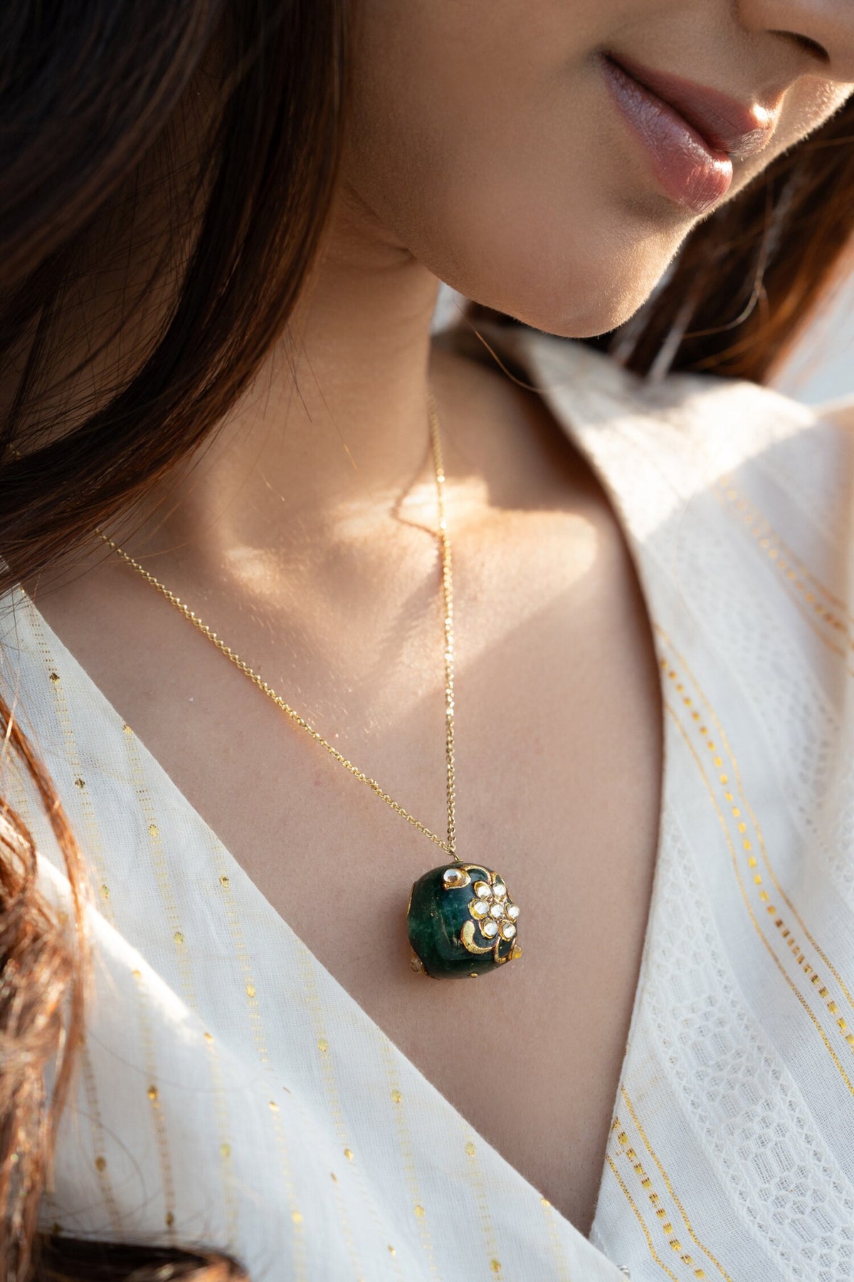 Natural Stone Pendant Necklace 