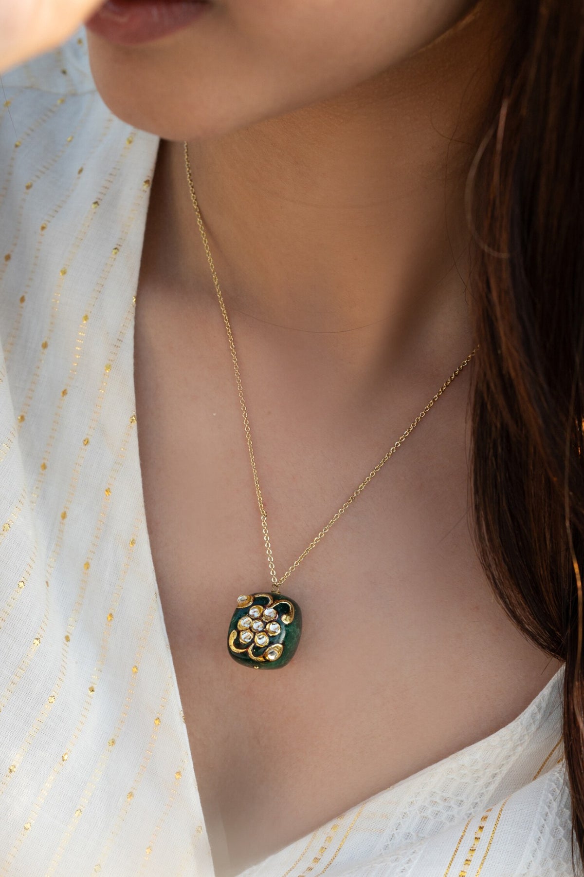 Natural Stone Pendant Necklace 