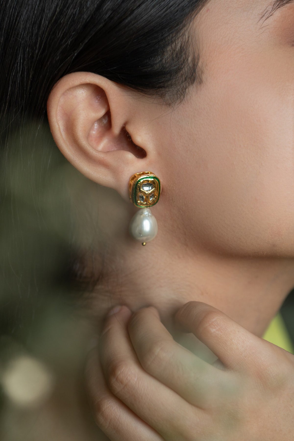 Kundan & Pearl Drop Earrings 