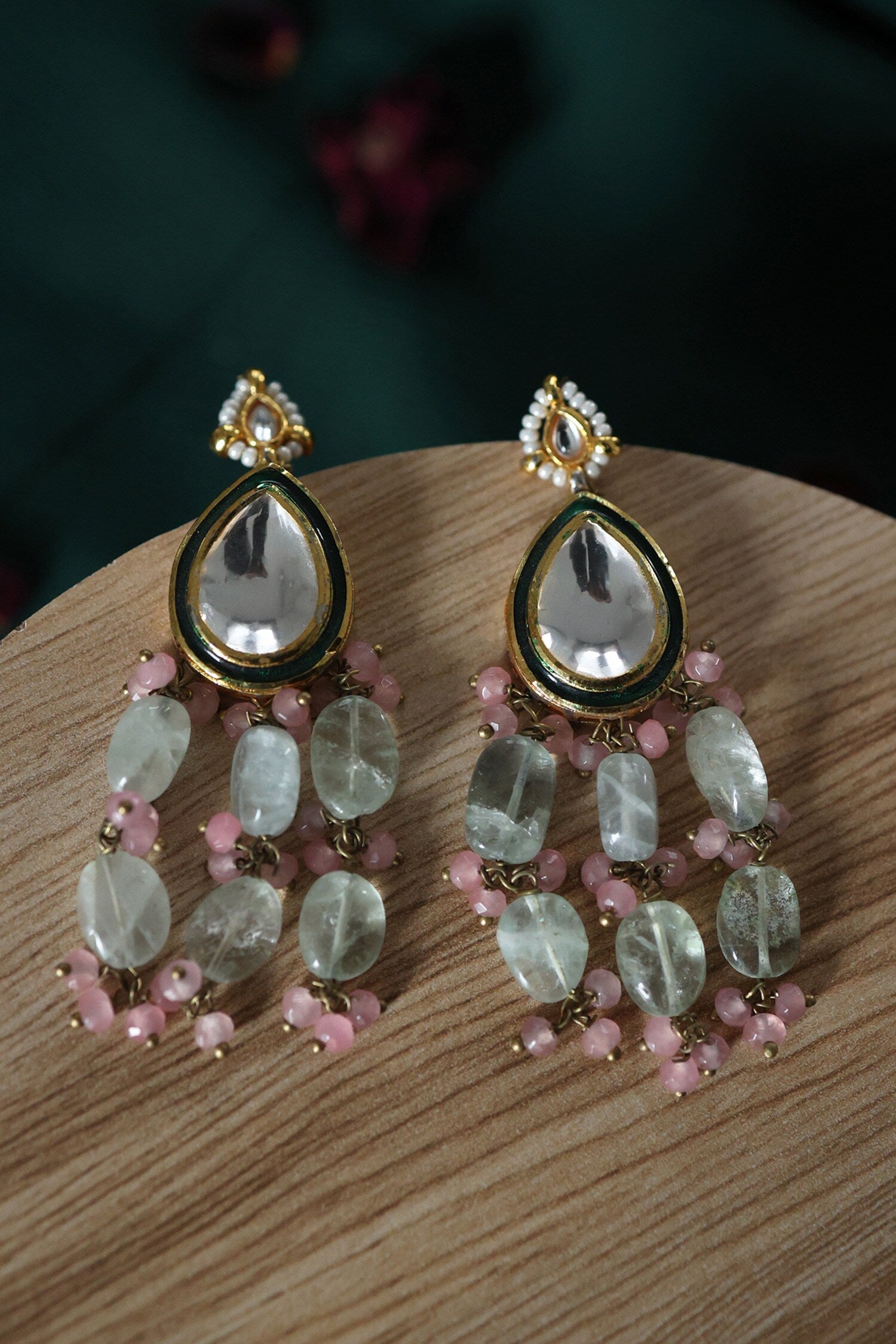 Kundan & Onyx Stone Earrings 