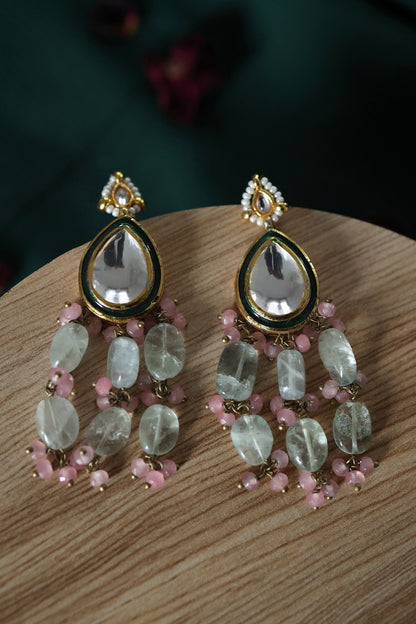 Kundan & Onyx Stone Earrings 