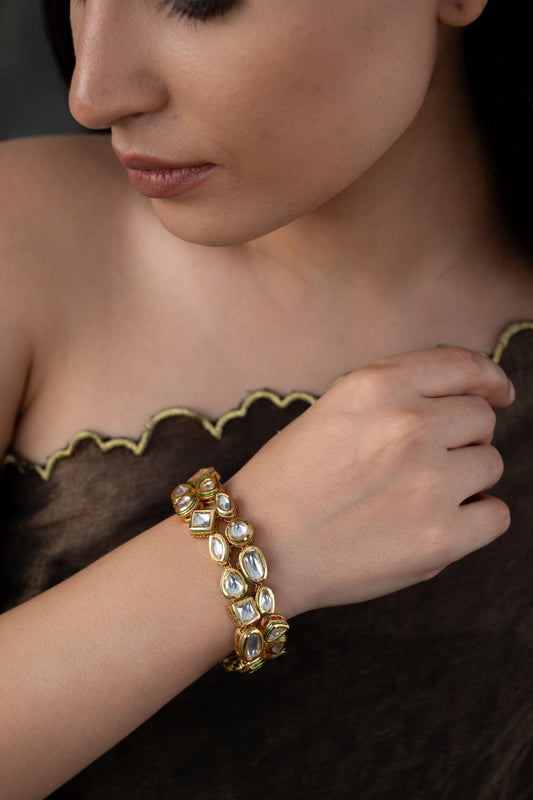 Geometrical Kundan Bracelet 
