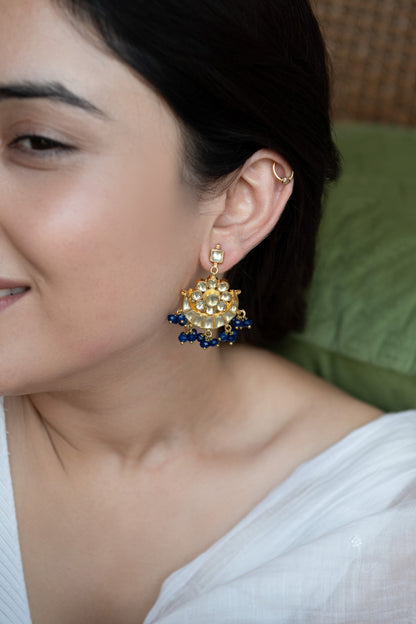 Crescent Kundan Embellished Earrings 
