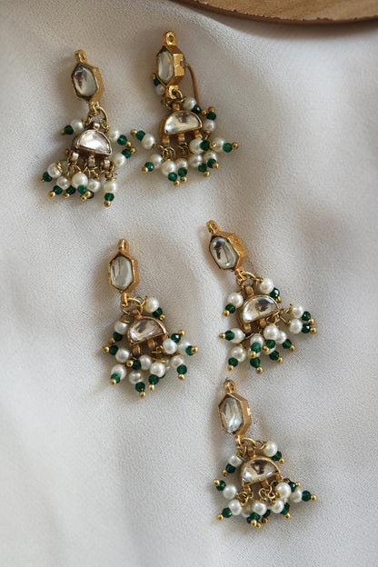 Hexa Shaped Kundan Braid Pins - Set Of 5 