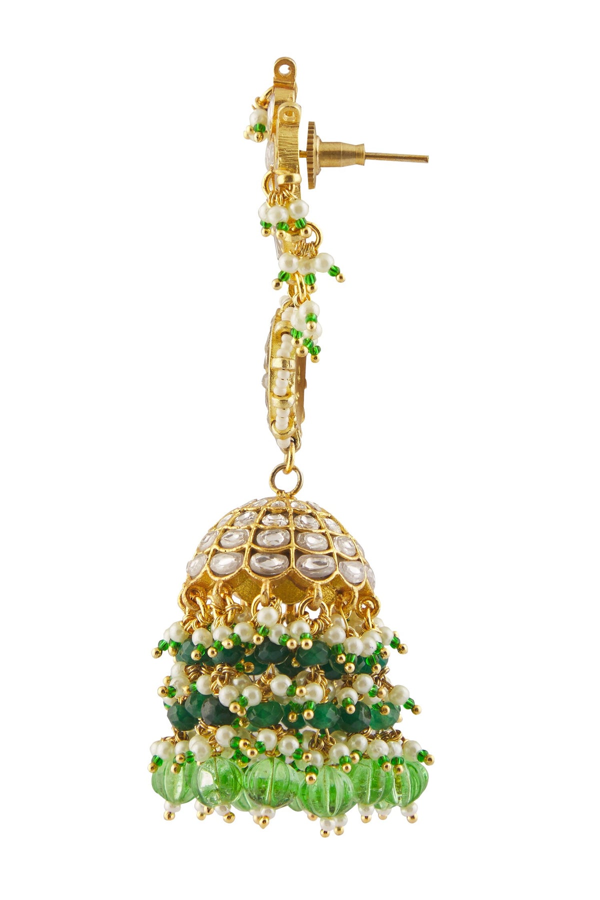 Kundan Studded Half Moon Jhoomar Jhumkas 
