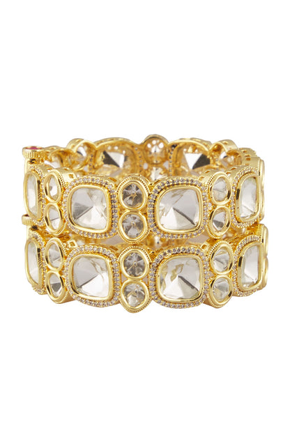 Polki Stone Embellished Bangles- Set of 2 