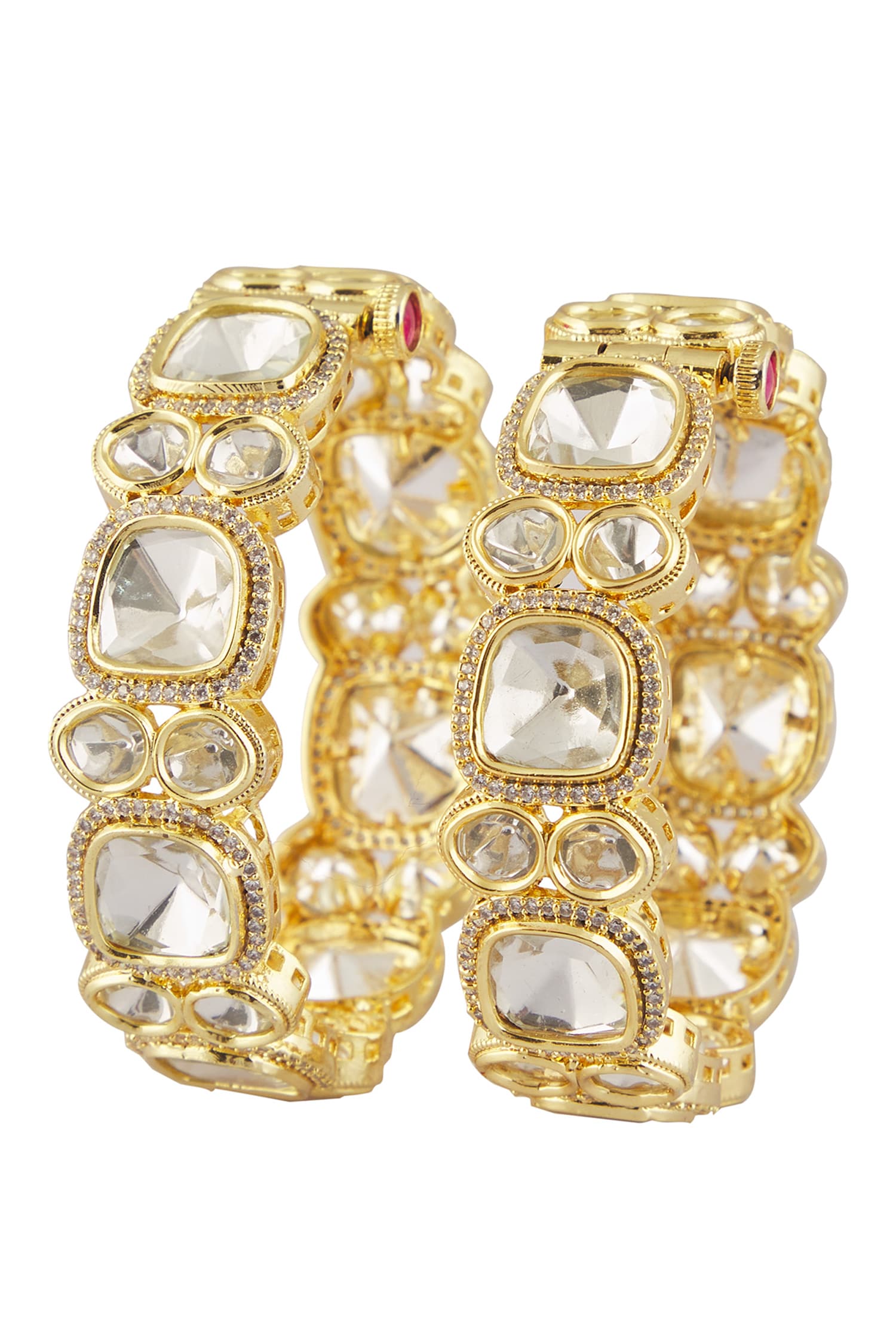 Polki Stone Embellished Bangles- Set of 2 