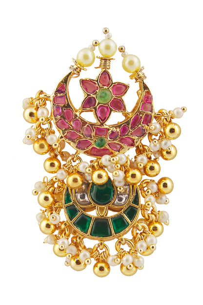 Fish Pendant Kundan Necklace Set 