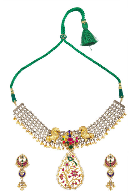 Semi Precious Stone Embellished Choker Set 