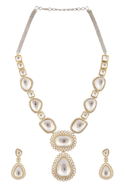 Polki Kundan Embellished Necklace Set 