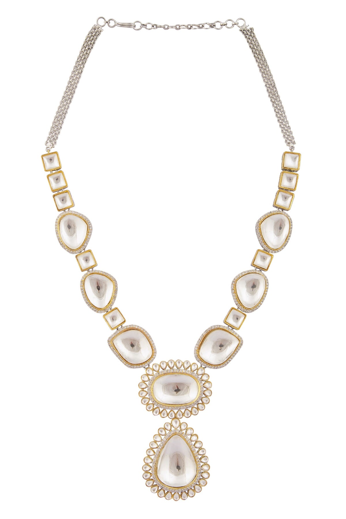 Polki Kundan Embellished Necklace Set 