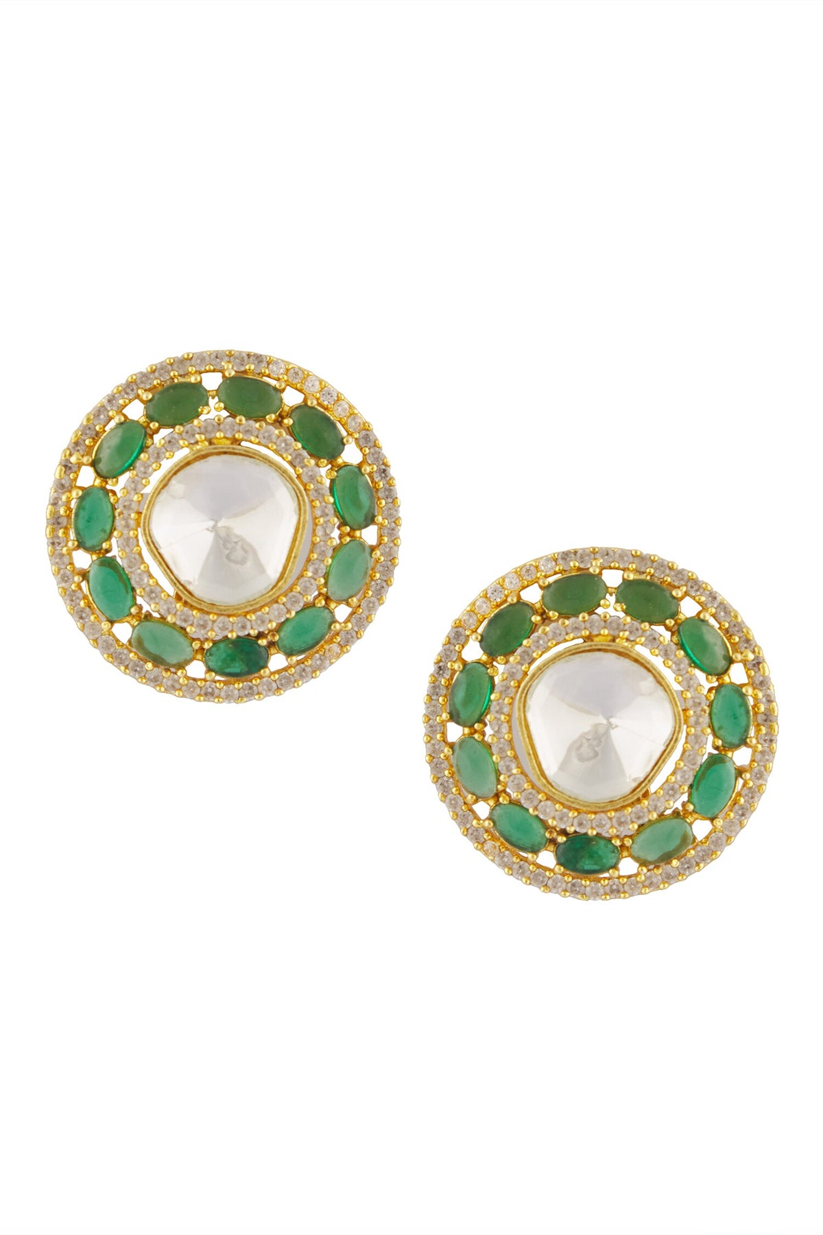 Embellished Circular Stud Earrings 