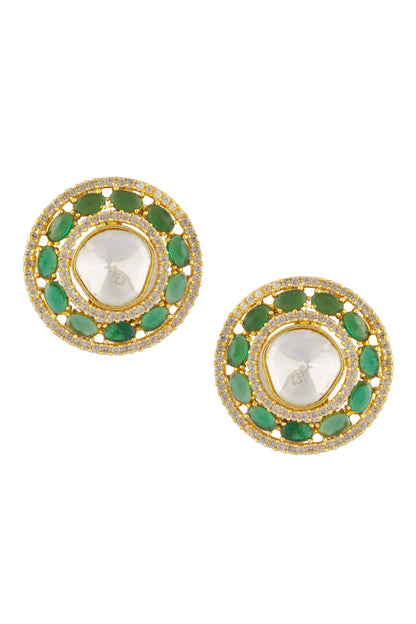 Embellished Circular Stud Earrings 